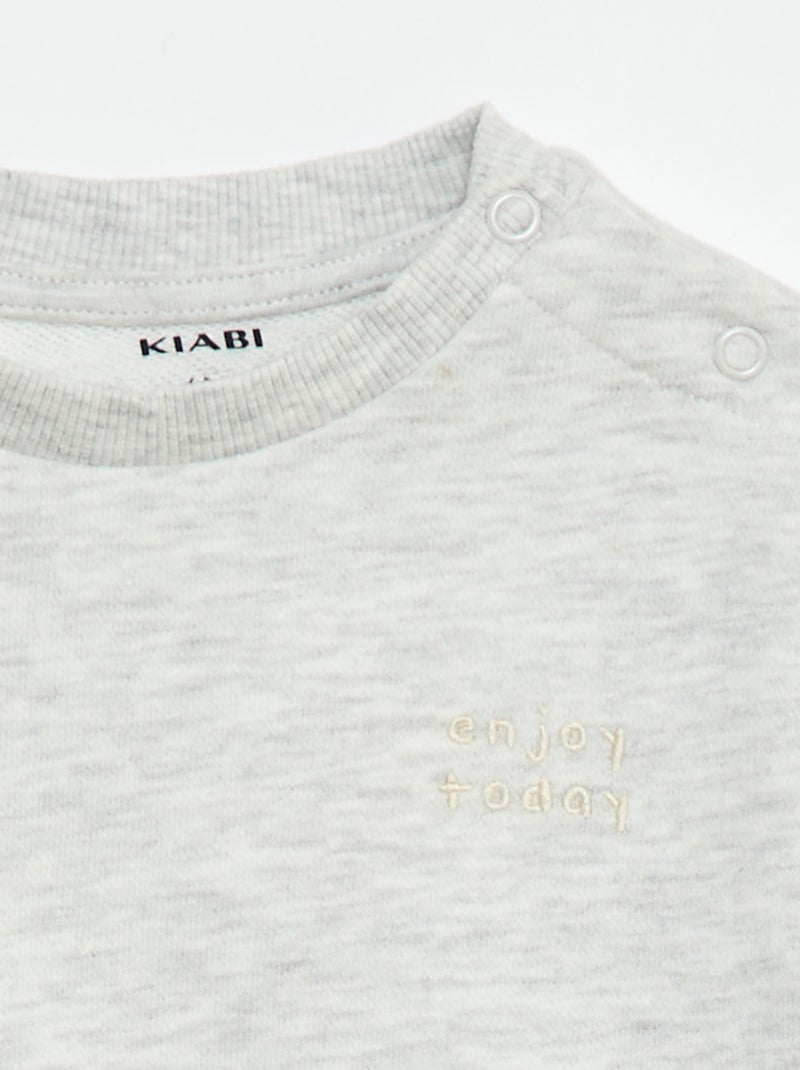 Felpa mélange in french terry Grigio - Kiabi