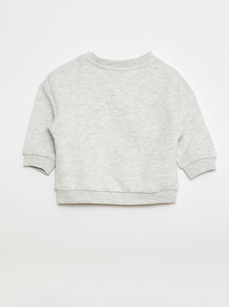 Felpa mélange in french terry Grigio - Kiabi