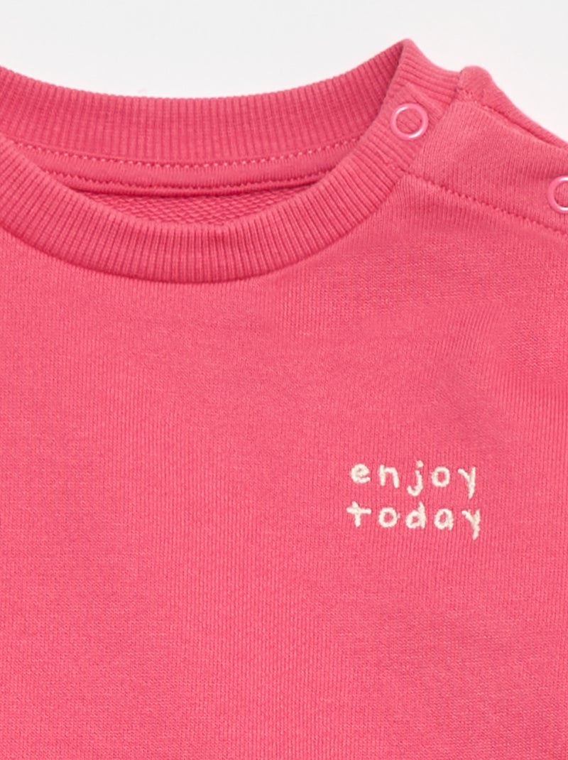 Felpa mélange in french terry Rosa - Kiabi