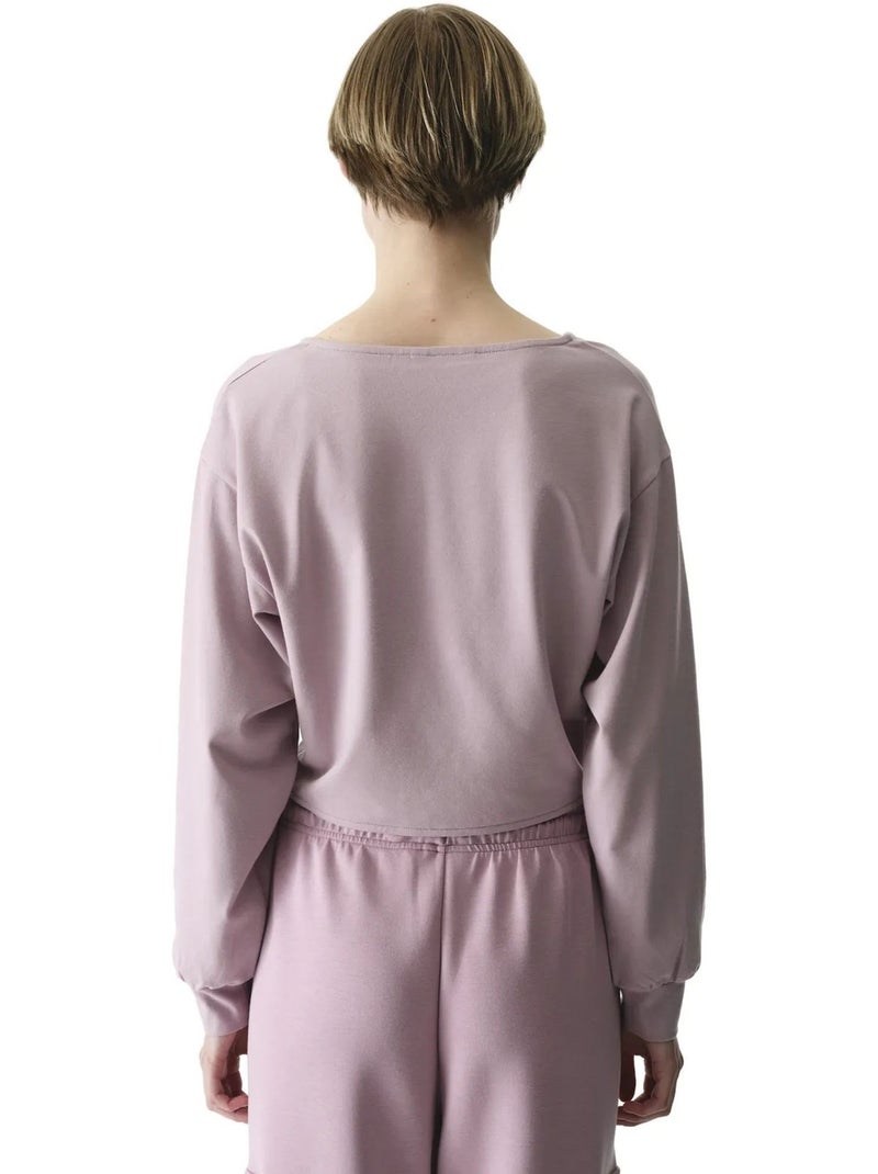 Felpa midi oversize con scollo a v e dettaglio con laccetto penti Malva - Kiabi
