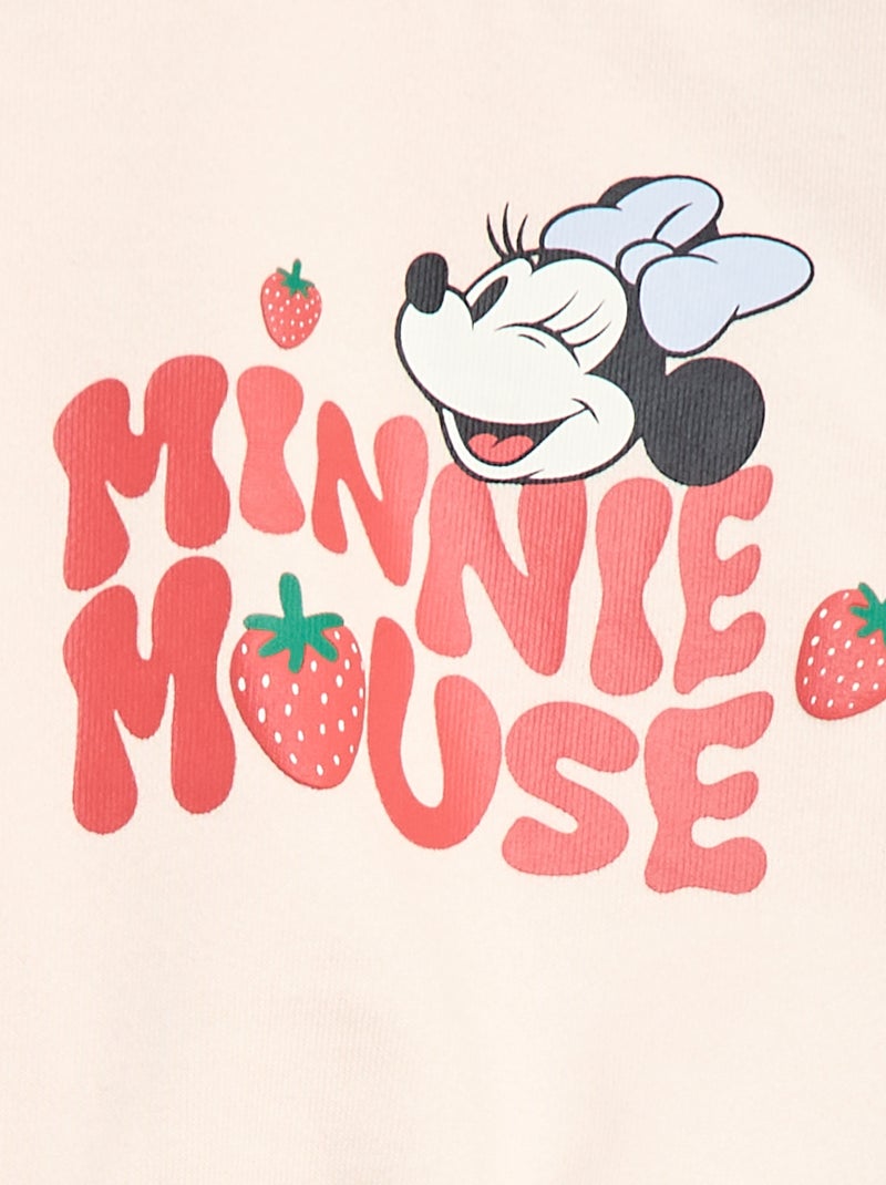 Felpa 'Minnie' 'Disney' a maniche lunghe con volant ricamati Rosa - Kiabi