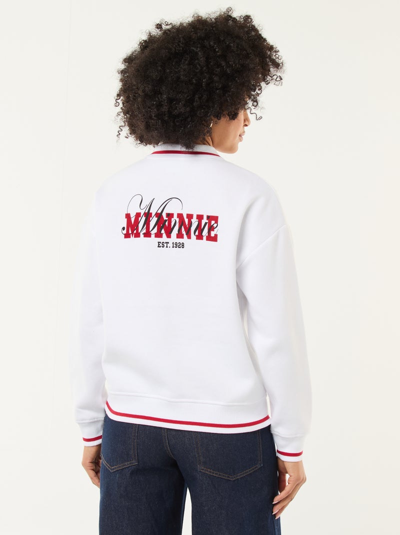 Felpa "Minnie" "Disney" con collo polo abbottonato Bianco - Kiabi
