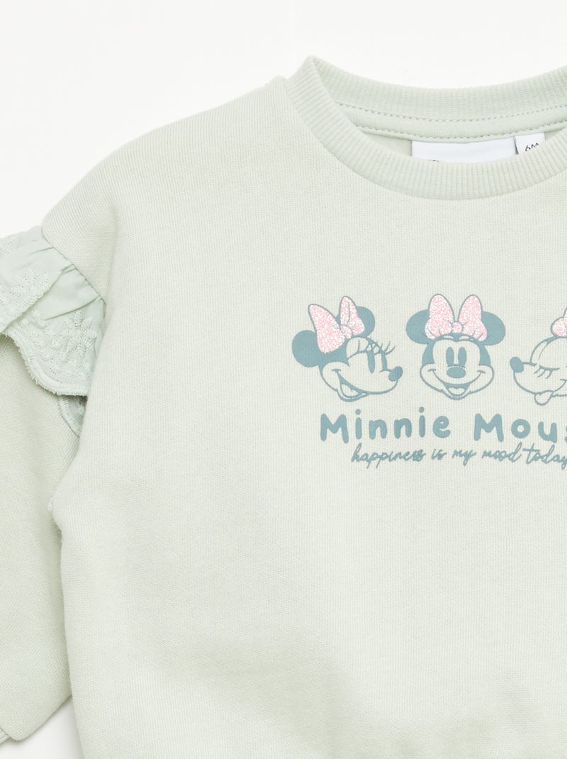 Felpa \'Minnie\' \'Disney\' con volant sulle spalle Verde - Kiabi