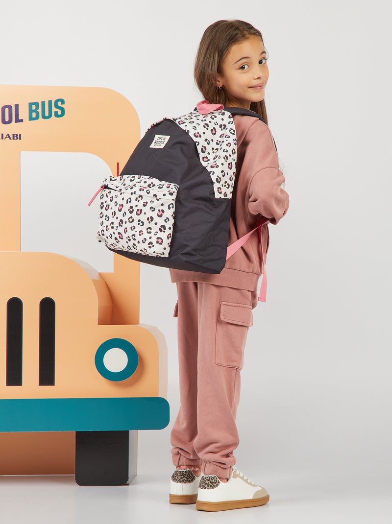 Felpa mista con cappuccio apertura con zip ROSA - Kiabi