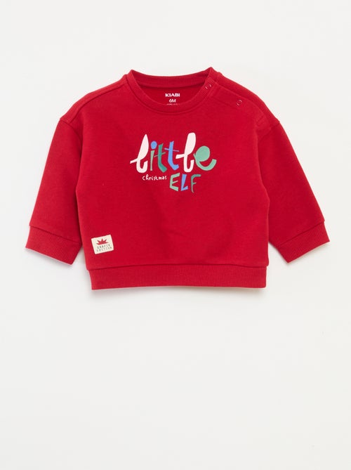 Felpa natalizia stampata in pile di cotone - Kiabi