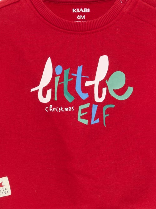 Felpa natalizia stampata in pile di cotone - Kiabi