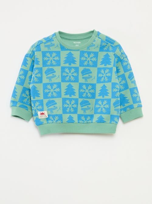 Felpa natalizia stampata in pile di cotone - Kiabi