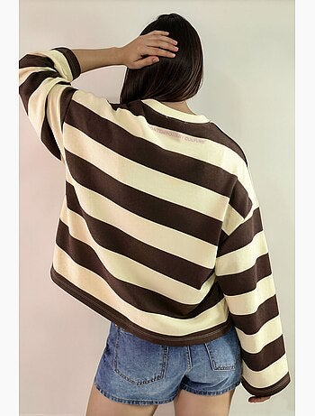 Felpa oversize a righe in 100% cotone hiccup