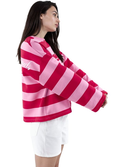 Felpa oversize a righe in 100% cotone hiccup - Kiabi Felpa oversize a righe in 100% cotone hiccup - Kiabi
