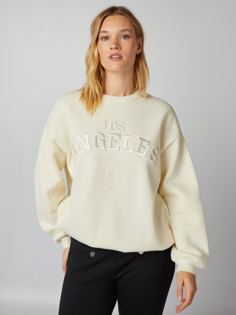Felpa oversize BIANCO - Kiabi