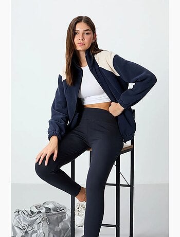 Felpa oversize color block con colletto con zip tommy