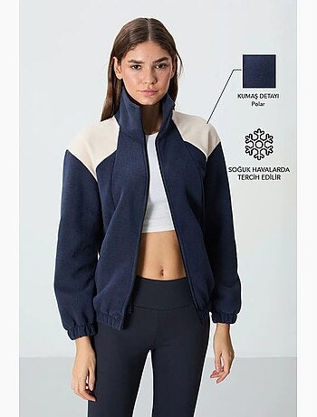Felpa oversize color block con colletto con zip tommy