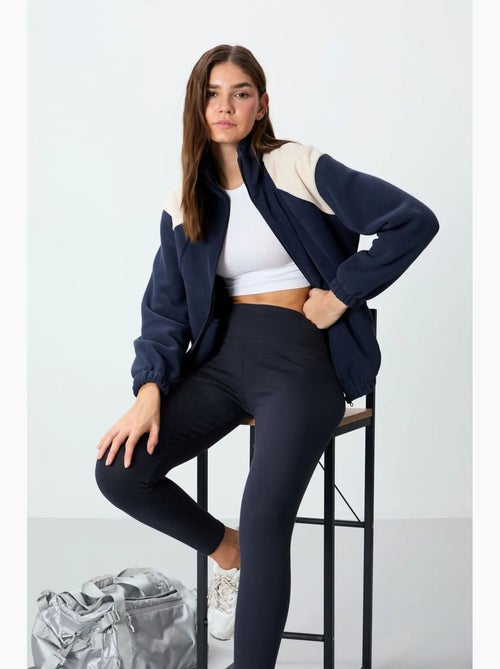 Felpa oversize color block con colletto con zip tommy - Kiabi Felpa oversize color block con colletto con zip tommy - Kiabi