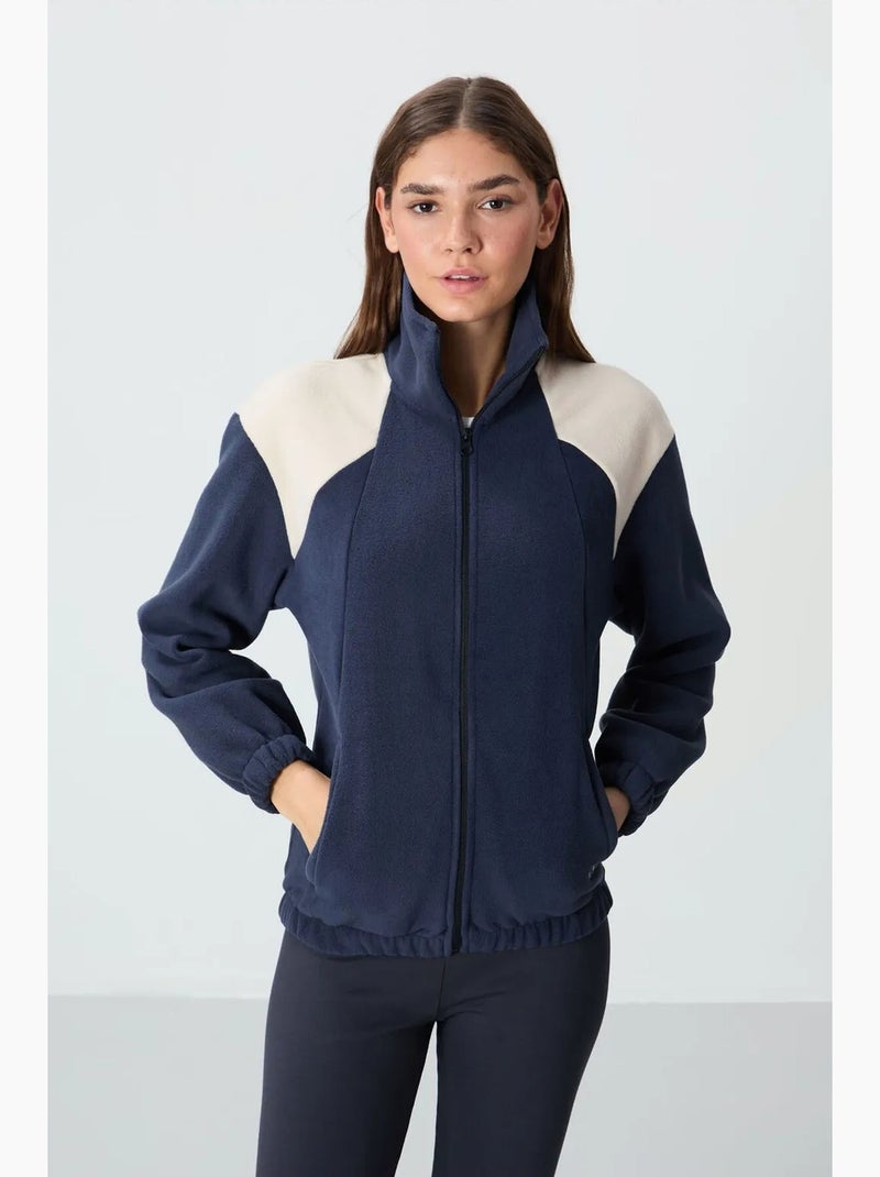 Felpa oversize color block con colletto con zip tommy Blu marino - Kiabi