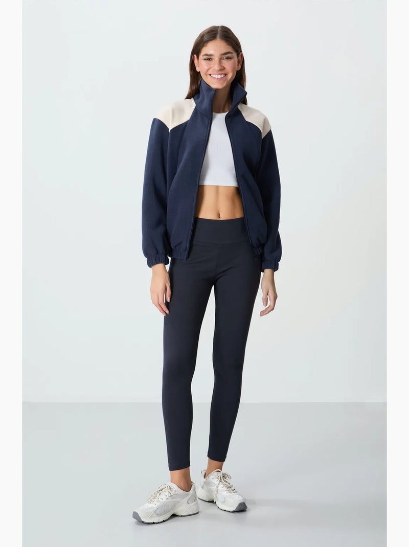 Felpa oversize color block con colletto con zip tommy Blu marino - Kiabi