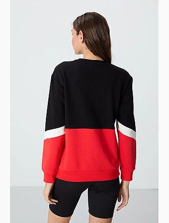 Felpa oversize color block con girocollo tommy