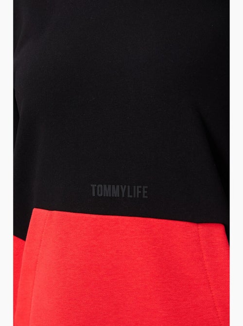 Felpa oversize color block con girocollo tommy - Kiabi
