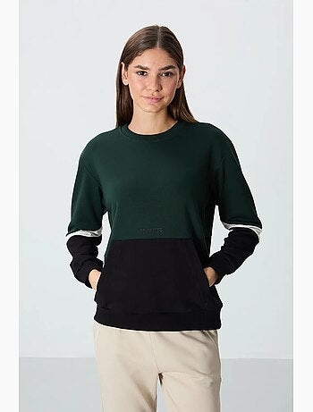 Felpa oversize color block con girocollo tommy
