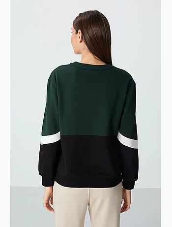 Felpa oversize color block con girocollo tommy