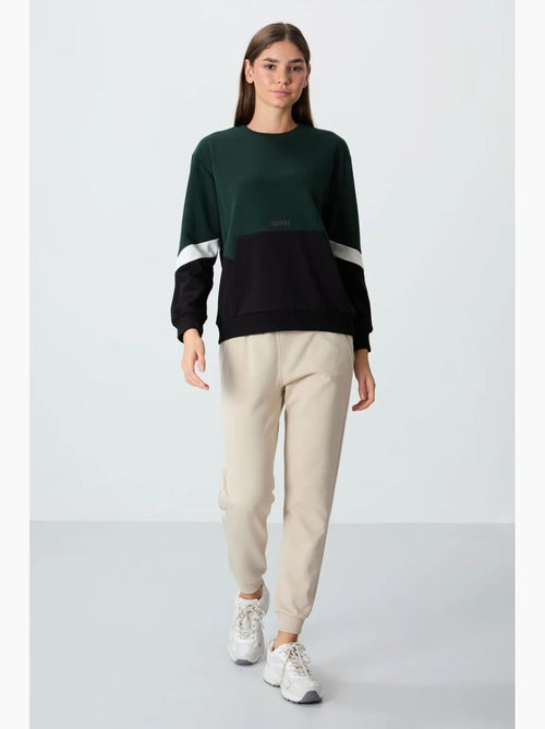 Felpa oversize color block con girocollo tommy - Kiabi Felpa oversize color block con girocollo tommy - Kiabi