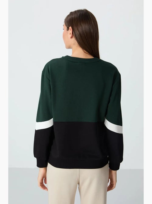 Felpa oversize color block con girocollo tommy - Kiabi Felpa oversize color block con girocollo tommy - Kiabi