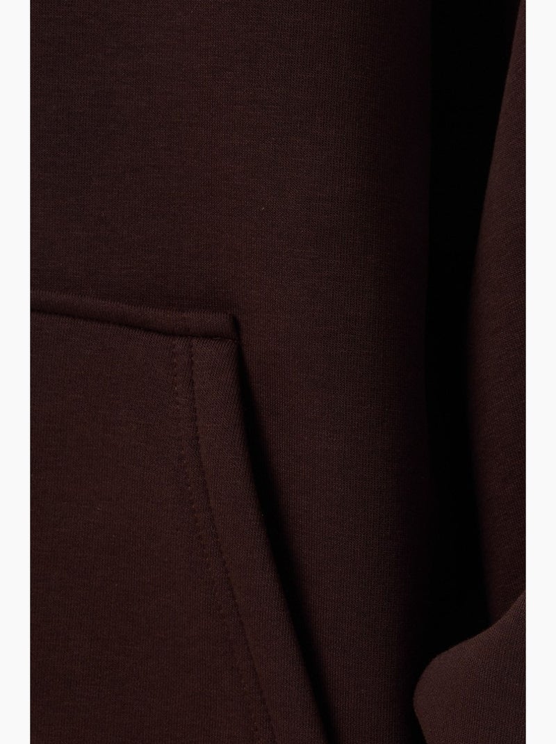 Felpa oversize con cappuccio a vestibilità ampia con tasca a marsupio hiccup Marrone - Kiabi