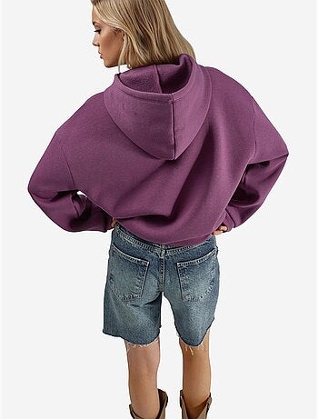 Felpa oversize con cappuccio e stampa busem