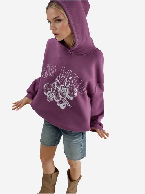 Felpa oversize con cappuccio e stampa busem - Kiabi