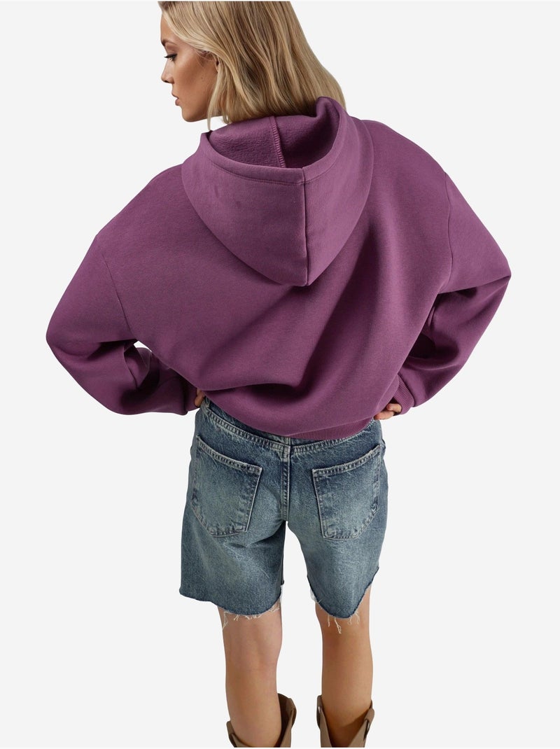 Felpa oversize con cappuccio e stampa busem Malva - Kiabi