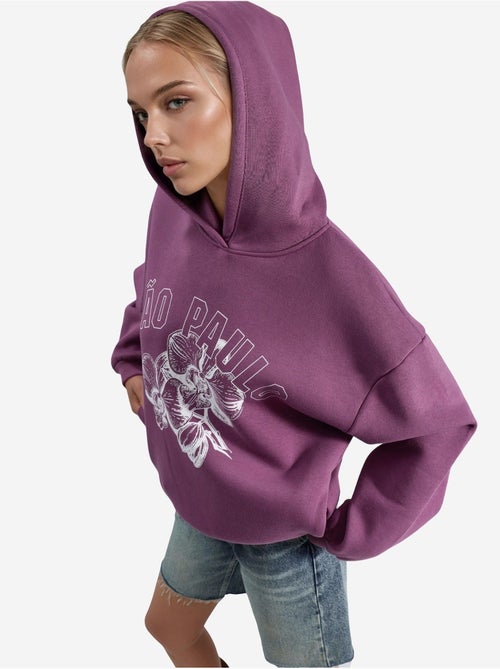 Felpa oversize con cappuccio e stampa busem - Kiabi