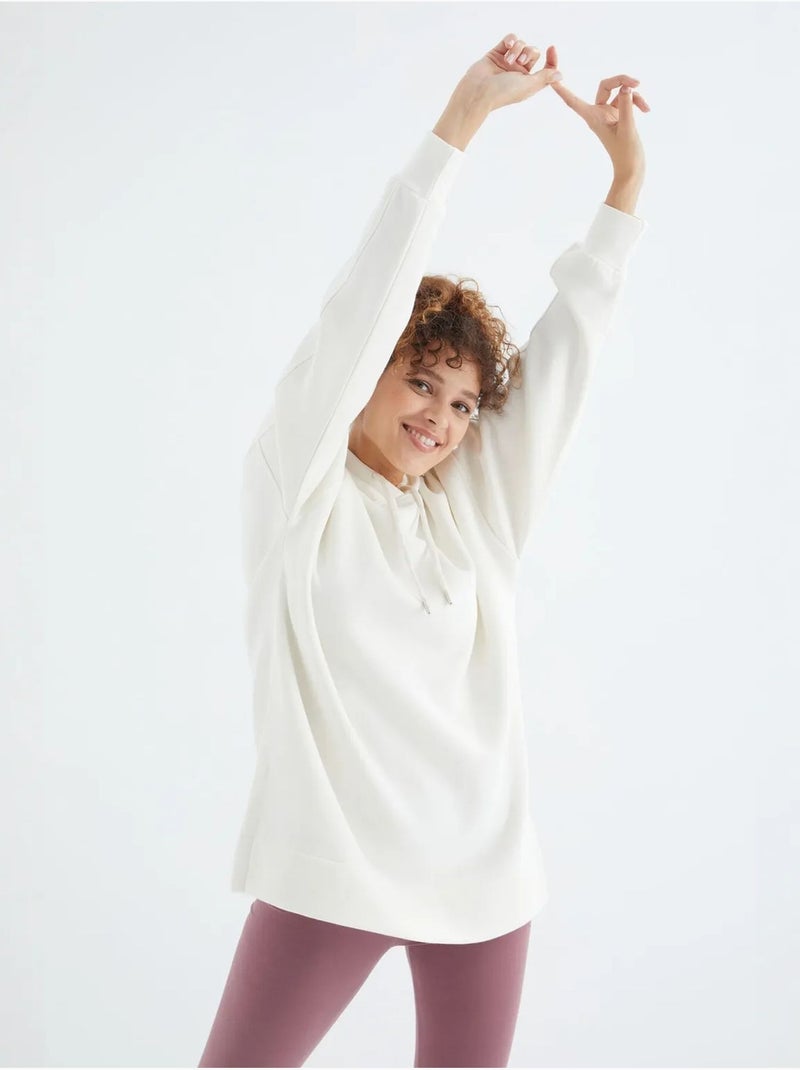 Felpa oversize con cappuccio e tasca tommy Bianco sporco - Kiabi