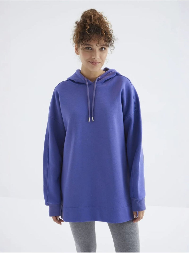 Felpa oversize con cappuccio e tasca tommy Lavanda - Kiabi