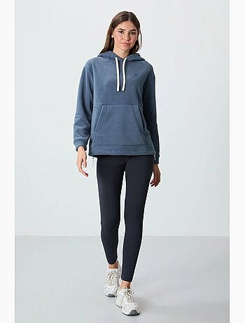 Felpa oversize con cappuccio in pile tommy