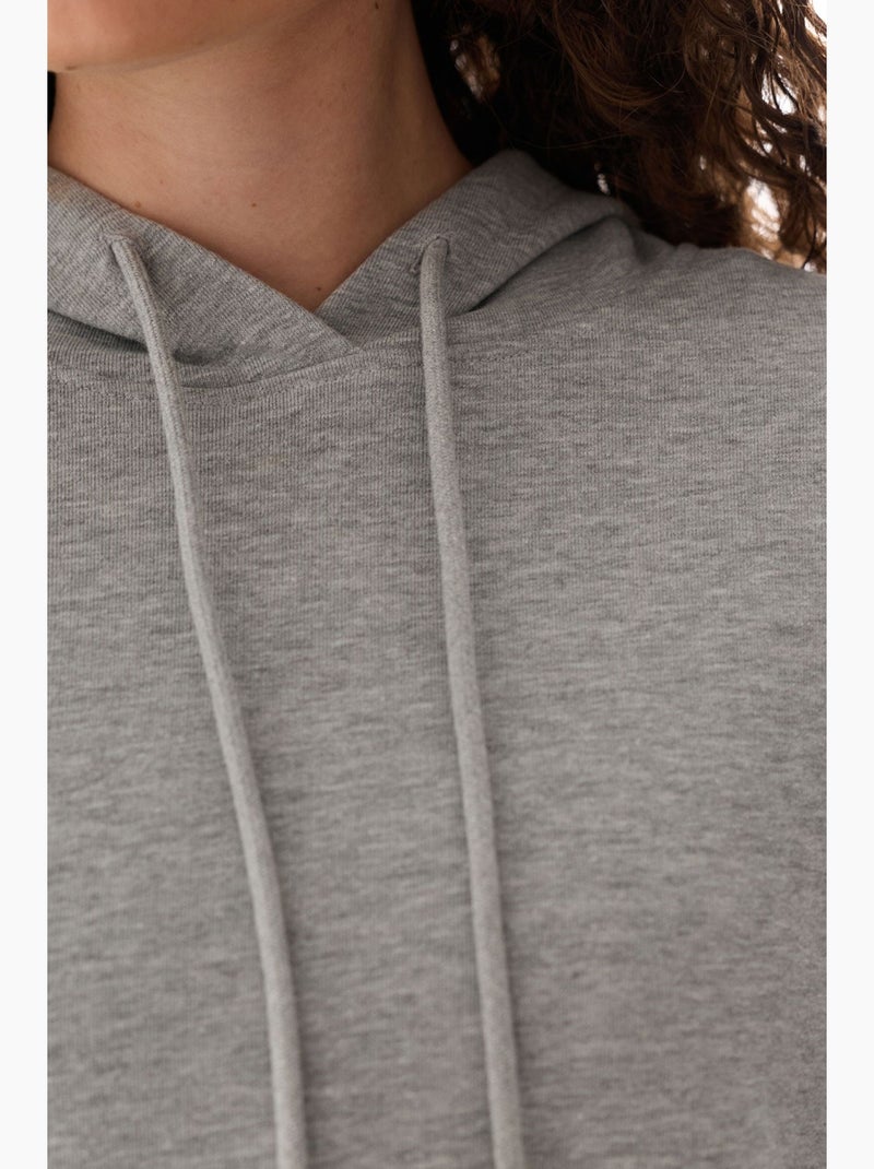 Felpa oversize con cappuccio penti Grigio chiaro - Kiabi