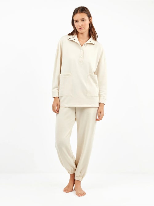 Felpa oversize con colletto a bottoni - Kiabi