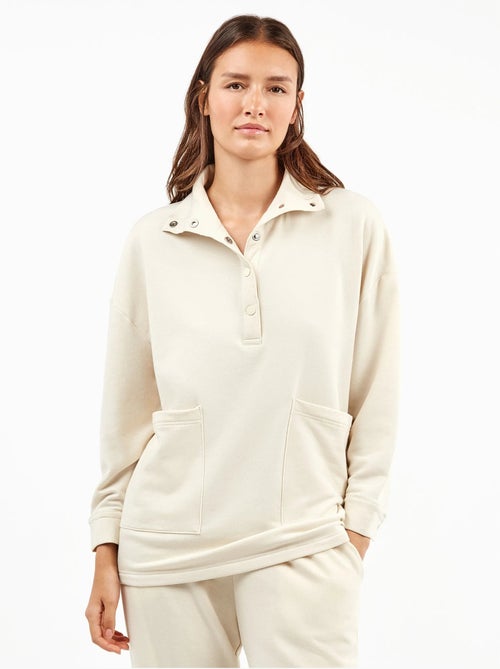 Felpa oversize con colletto a bottoni - Kiabi