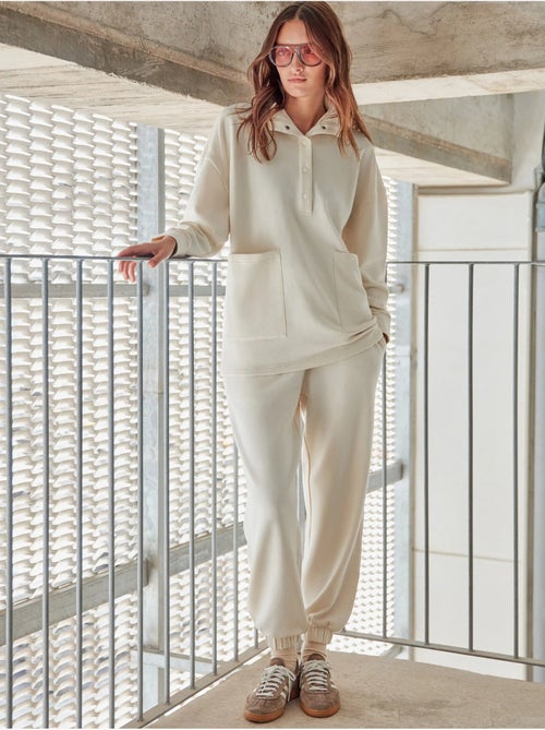 Felpa oversize con colletto a bottoni - Kiabi