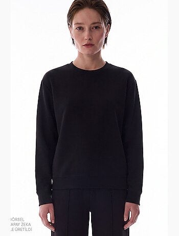 Felpa oversize con girocollo in modal penti