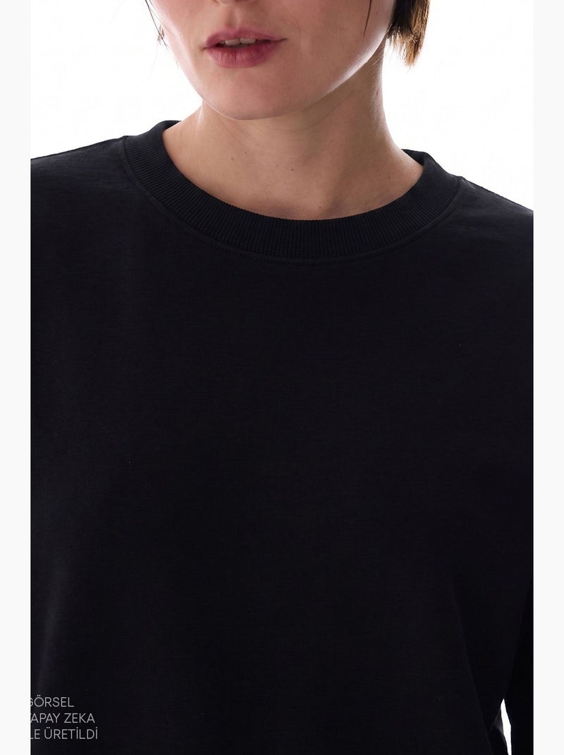 Felpa oversize con girocollo in modal penti Nero - Kiabi