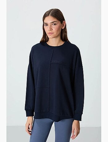 Felpa oversize con girocollo tommy