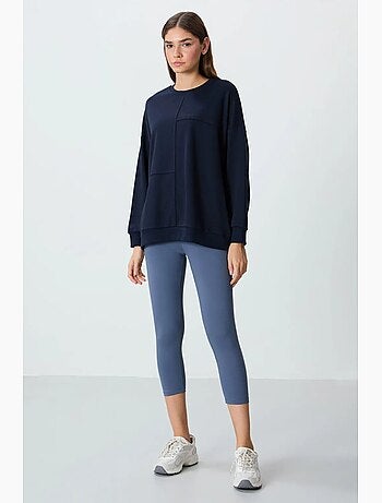 Felpa oversize con girocollo tommy