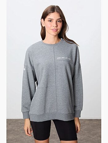 Felpa oversize con girocollo tommy