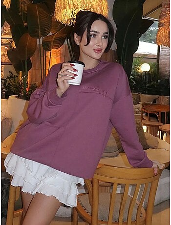 Felpa oversize con girocollo tommy