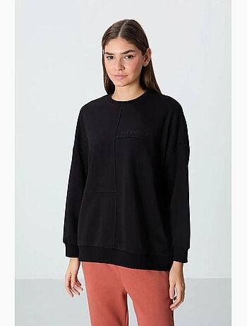 Felpa oversize con girocollo tommy