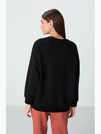 Felpa oversize con girocollo tommy