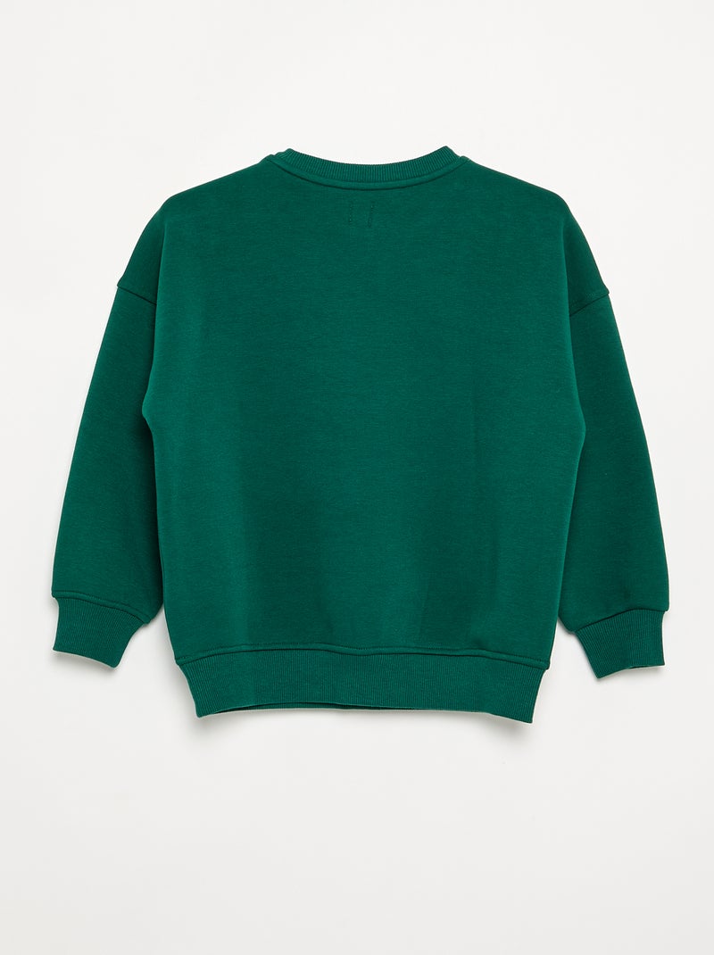 Felpa oversize con patch multipli Verde scuro - Kiabi