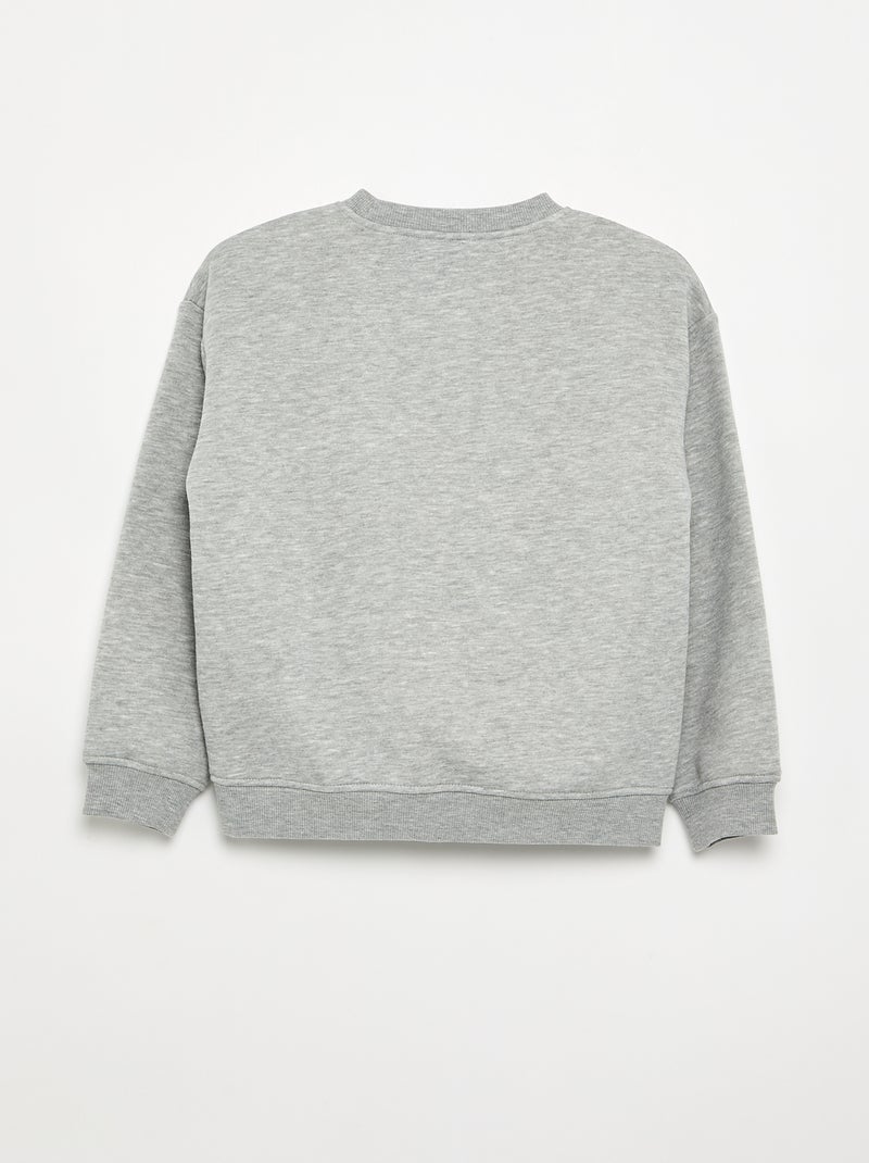 Felpa oversize con stampa Grigio - Kiabi