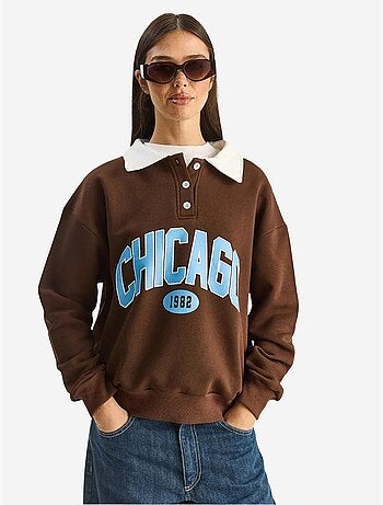 Felpa oversize con stampa lucci