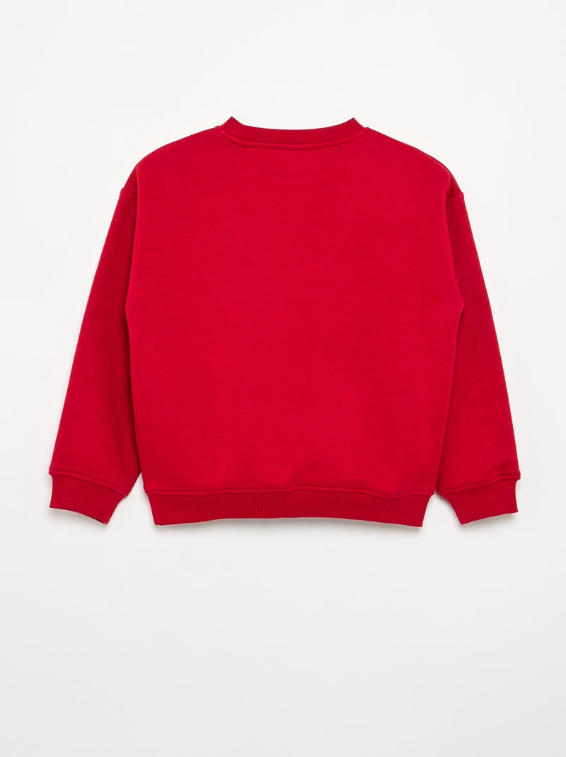 Felpa oversize con stampa Rosso - Kiabi