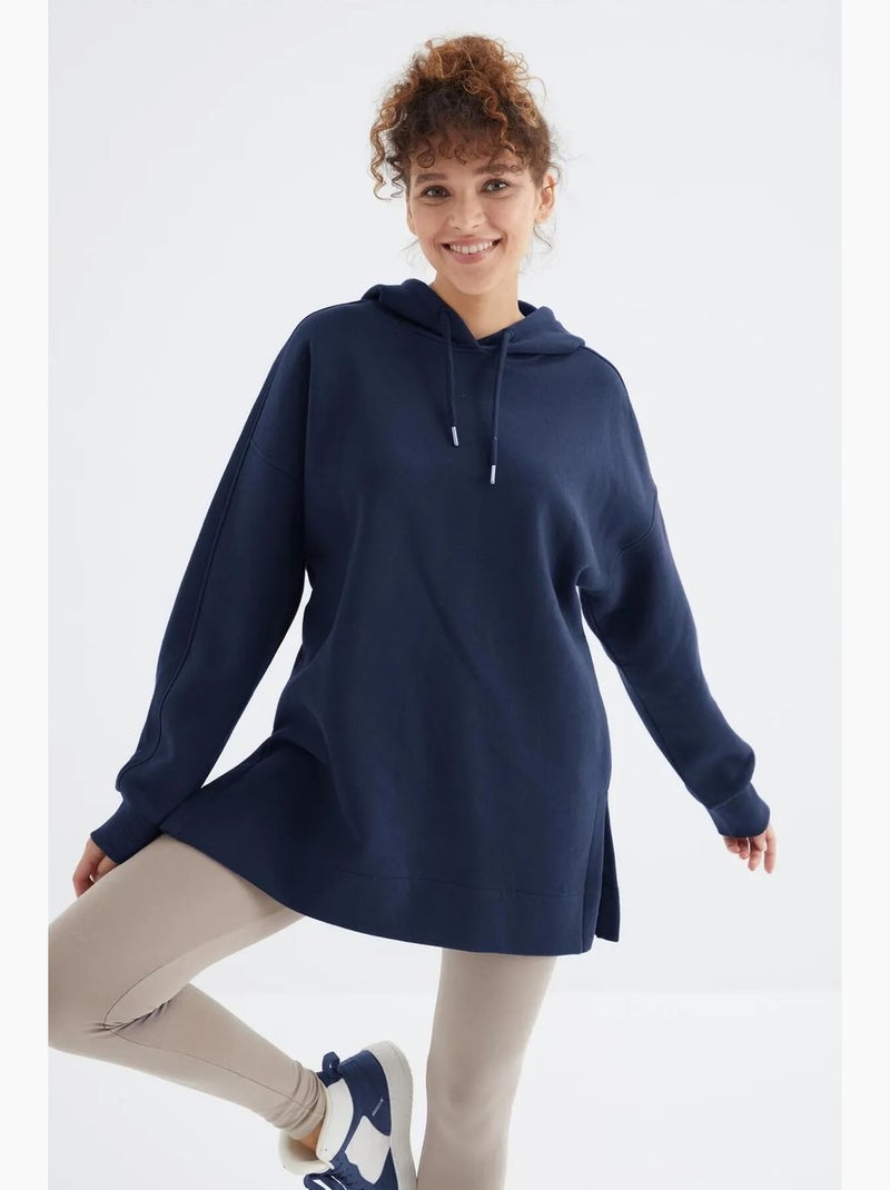 Felpa oversize con tasca tommy Blu marino - Kiabi
